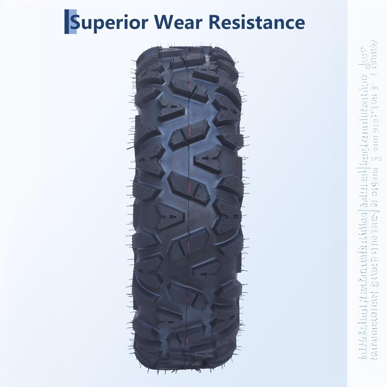 Garvee Superior Off-Road Traction ATV/UTV Tire Set - 25x8x12, 6PR Tubeless, Deep 15mm Step, Puncture & Abrasion Resistant, For Mud, Sand & Trail, Fits Polaris Ranger, Utility Farm Vehicles