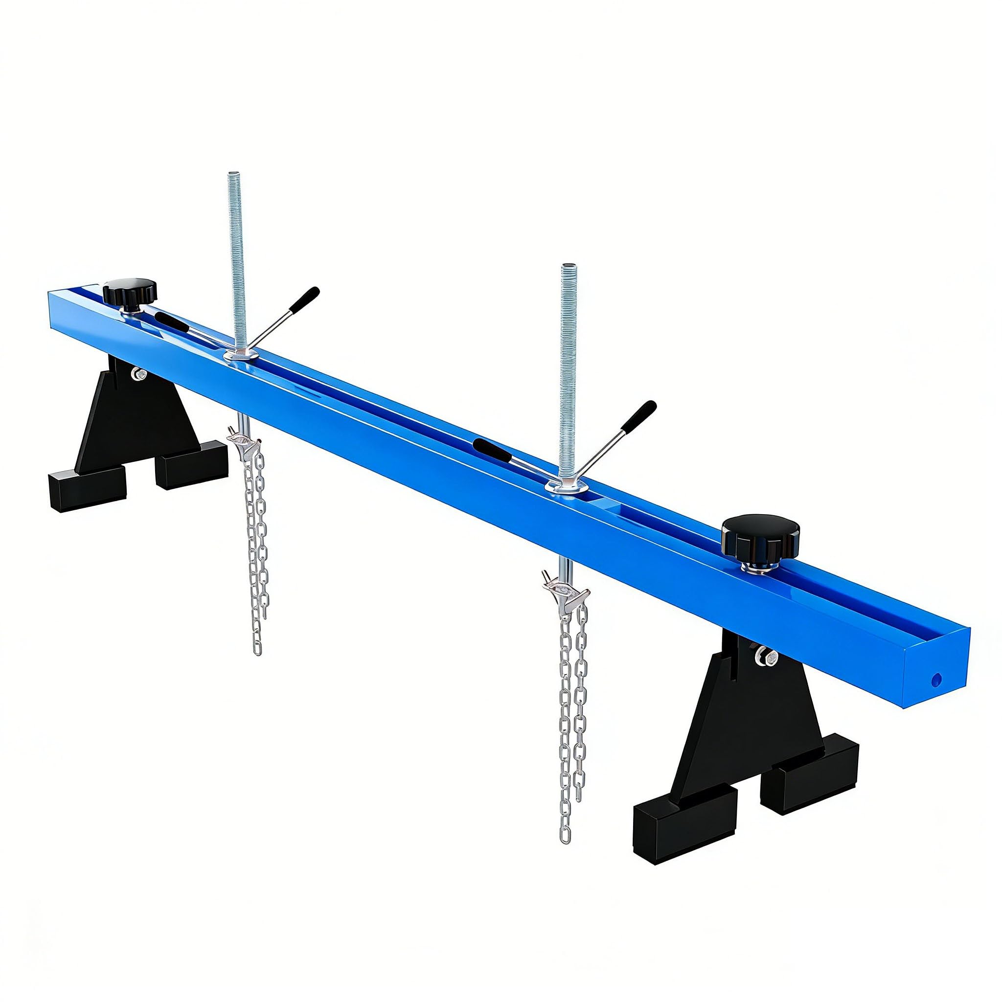 Garvee Engine Support Bar & Hoist – 1100 lbs Dual Hook Transverse Lift, Heavy Duty Holder with 1.5m Load Distributor, Blue, Pair of Gloves – For Car Repair, Garage & Auto Workshop – Variant: Blue | 1.5m load distributor | a pair of gloves