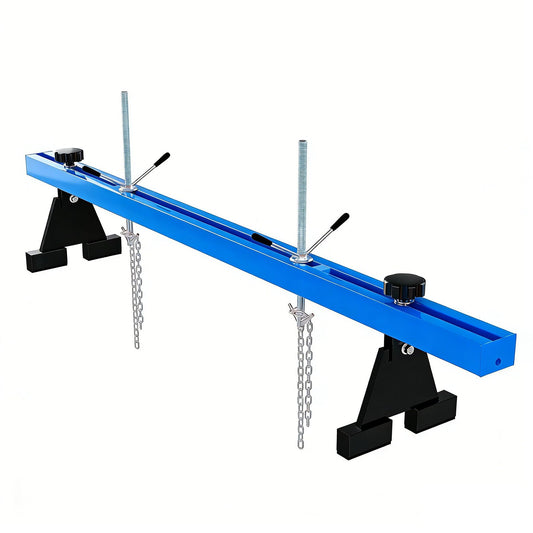 Garvee Engine Support Bar & Hoist – 1100 lbs Dual Hook Transverse Lift, Heavy Duty Holder with 1.5m Load Distributor, Blue, Pair of Gloves – For Car Repair, Garage & Auto Workshop – Variant: Blue | 1.5m load distributor | a pair of gloves