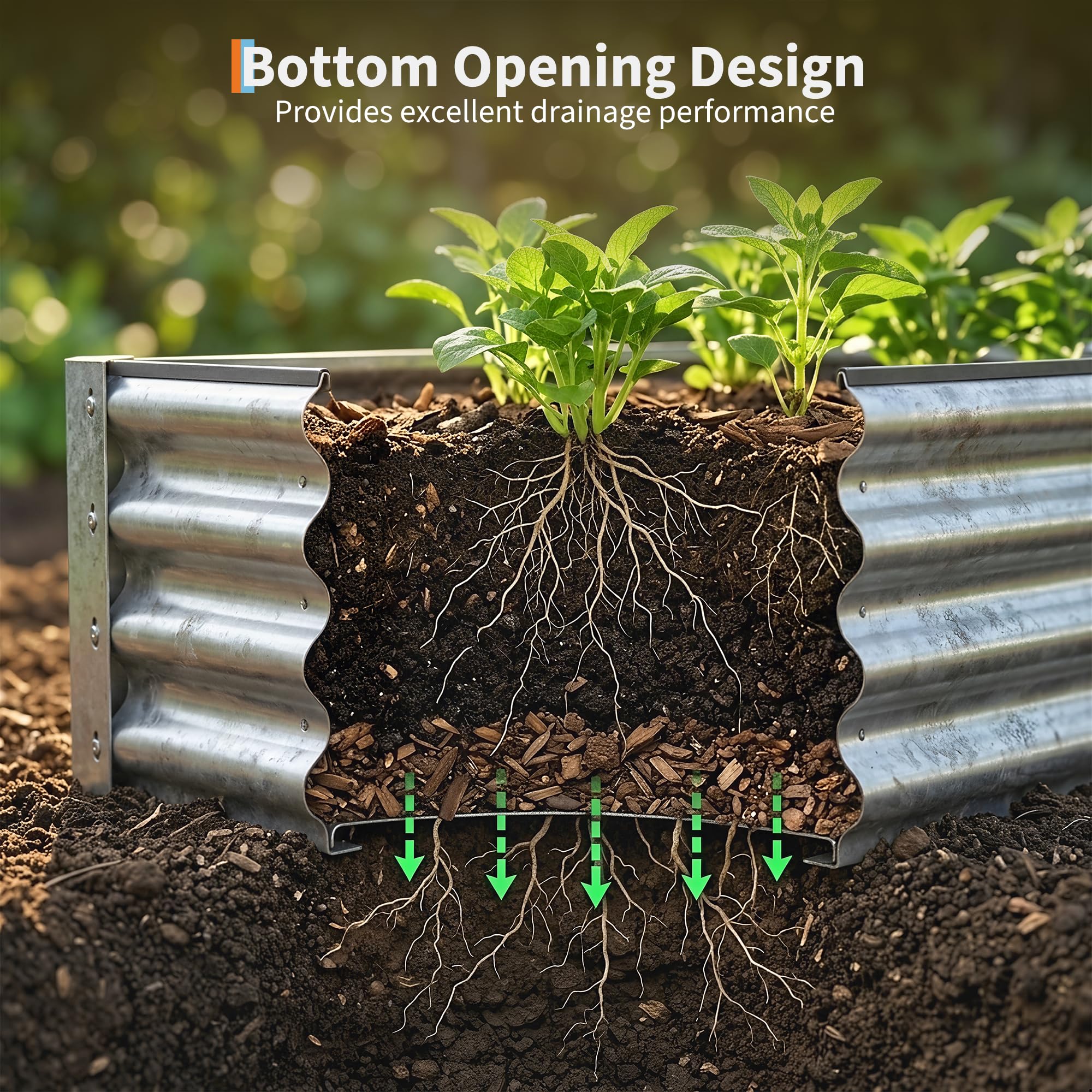 Garvee 2 Pack Tall 4 x 2 Ft Galvanized Steel Raised Garden Bed, Outdoor Above Ground Planter Box for Vegetables and Flowers, Metal Raised Bed for Gardening