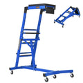 Garvee Automotive Engine Creeper, 400 lbs Foldable Top Side Mechanic Creeper for Cars and Trucks, Adjustable Height (49"-76"), Padded Deck, Engine Bay Repair Stand for Jeeps, Pickups, and Lifted Vehicles, Blue