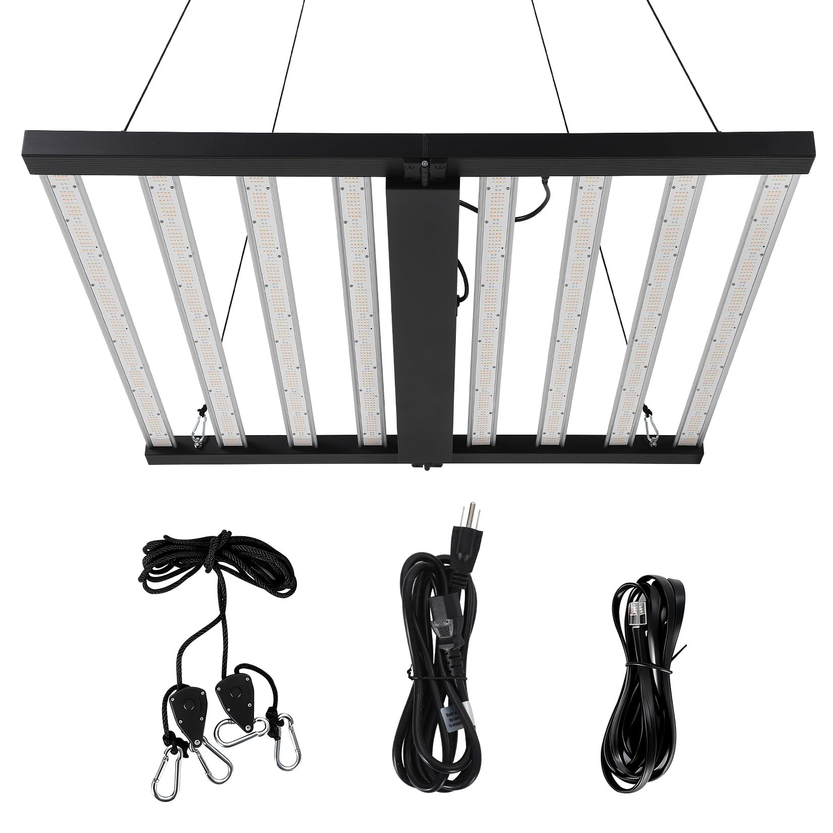 Garvee 600w 8-Bar LED Grow Light with Dimmable Full Spectrum - Foldable Design for 4x4Ft Coverage - 120v Commercial Plant Growing Lamp for Indoor Gardens & Vertical Farming