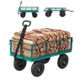 Garvee 1000LBS Heavy Duty Steel Garden Cart Wagon with 13" Pneumatic Tires, Removable Mesh Sides & Rotating Handle, Outdoor Utility Wagon for Garden, Lawn, Yard & Farm, Green