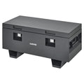 Garvee 36"x 16"x 18" Heavy-Duty Steel Truck Bed Tool Box - Lockable Waterproof Jobsite Chest with Removable Feet, Side Handles, and Dual Locks, Black with Silver Floral Spray Coating, Ideal for Trucks, Trailers, and Garages, Grey