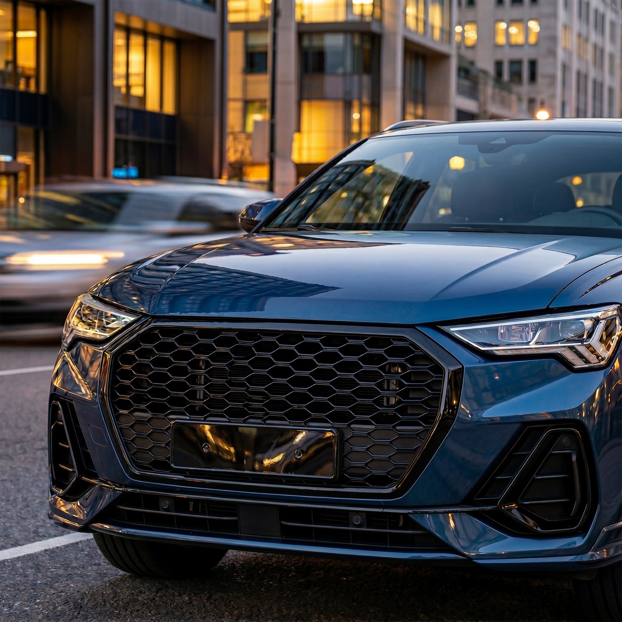 Garvee Sporty RS1 Style Central Grille Protector for Audi A1 2012-2015 - Glossy Black ABS - Durable Front Bumper Guard - No Logo - Automotive Exterior Accessory - Color: Glossy Black