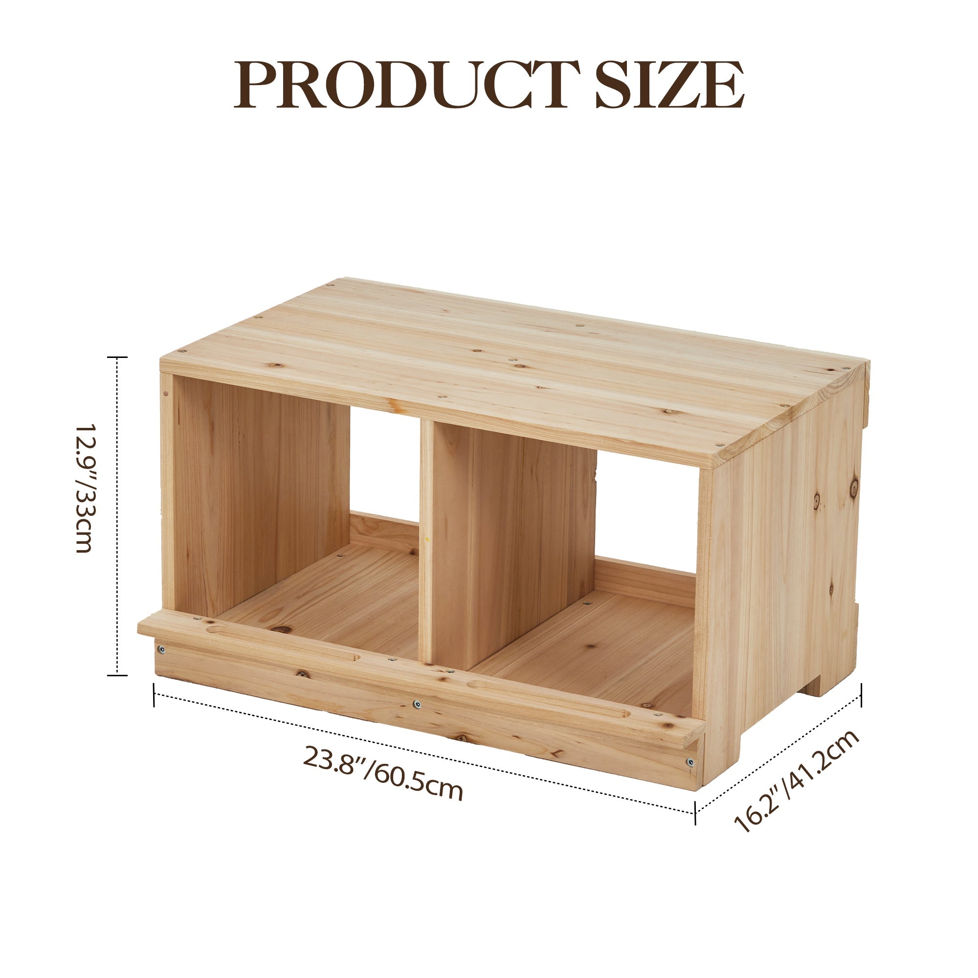 Garvee Heavy Duty Wooden Chicken Nesting Box – Easy Assembly, Durable Single Layer Design, Two Compartments for Hens and Ducks – Ideal for Poultry Farms and Backyard Coops, 2-Compartment Single Layer