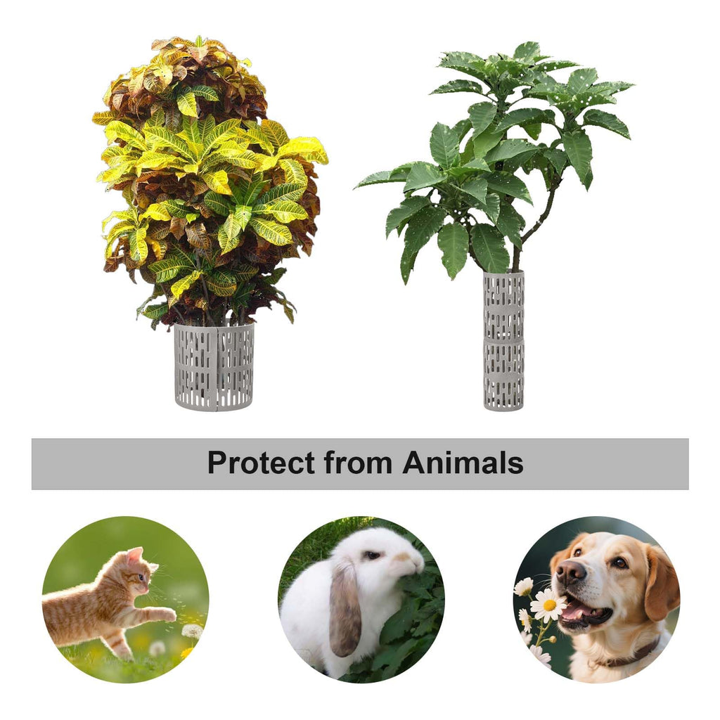 Garvee Tree Trunk Guards for Saplings and Lawns, 10-Pack Expandable Mesh Wraps, 34 × 20 cm Weatherproof Reusable Protectors, Gray