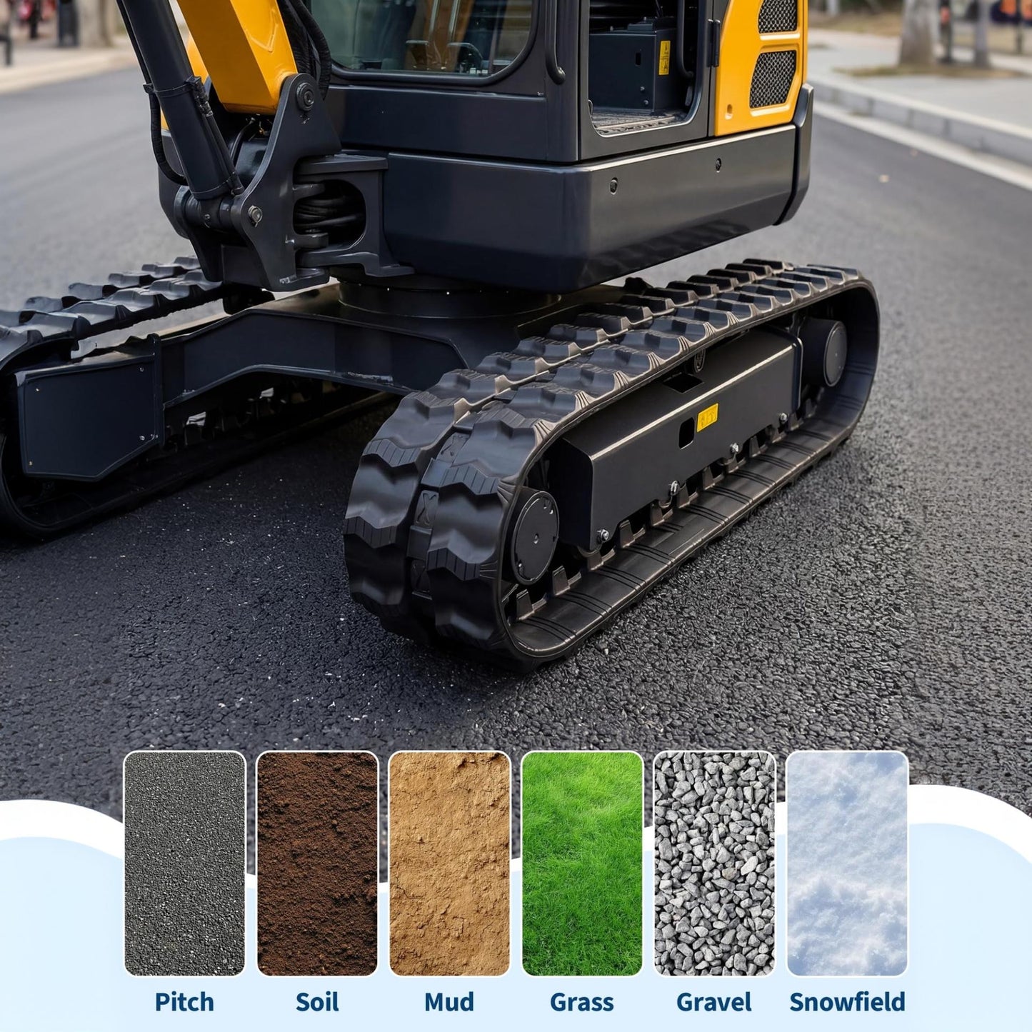 Garvee 180x60x35 Excavator , Heavy Duty Replacement, Tear-Resistant and Shock Absorbing Skid Steer Accessories, Set of 2