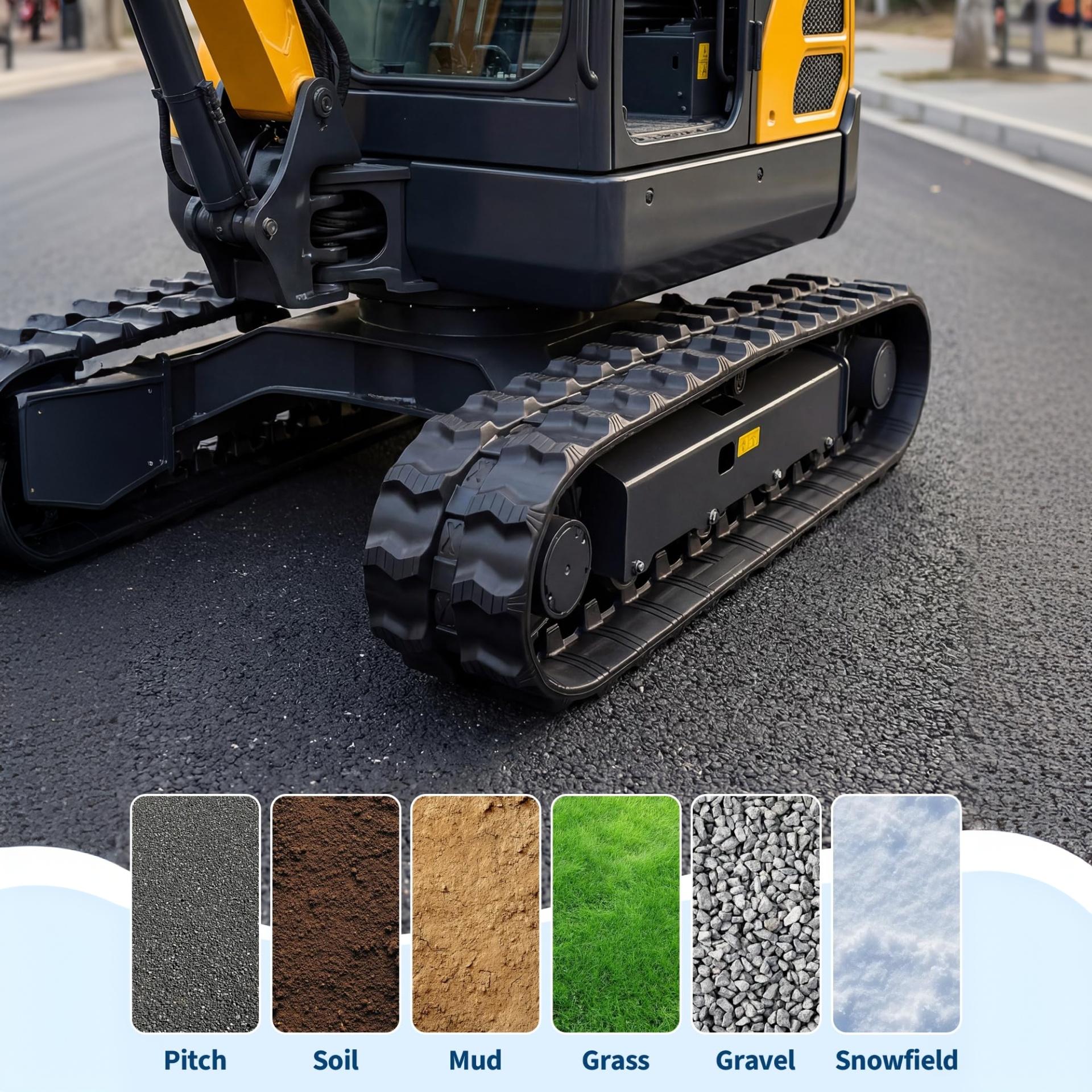 Garvee 180x60x35 Excavator , Heavy Duty Replacement, Tear-Resistant and Shock Absorbing Skid Steer Accessories, Set of 2