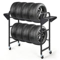 Garvee Adjustable Rolling Tire Storage Rack 500 lbs Capacity Locking Casters Steel Durable Garage Shop Organizer