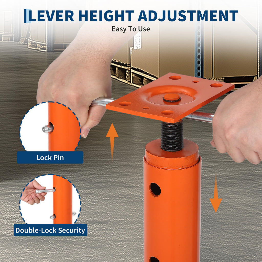 Garvee 2 PACK House Floor Jack for Leveling, 56"-100" Height Range, 18000 LBS Lifting Joist Beam Basement Jacks, Adjustable Jack Post, House Jacks for Lifting