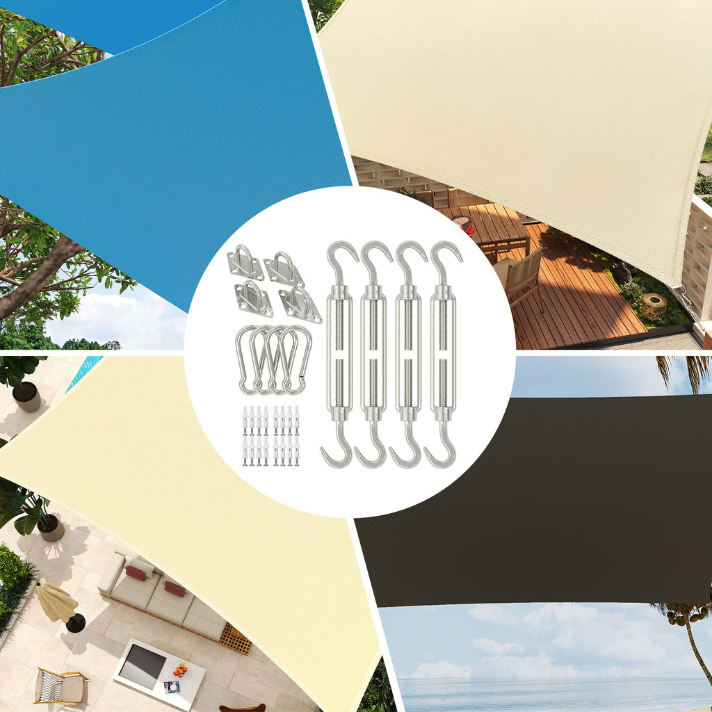 Garvee Sun Shade Sail Hardware Kit 6 Inch for Rectangle Shade Sail Install, Stainless Steel Shade Sail Fixing Accessories for Outdoor Patio Canopy Garden, Heavy Duty Awning Attachment Set (40 Pcs)