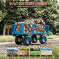 Garvee Steel Garden Cart for Yard and Gardening, 500 lbs Capacity with 10-Inch Pneumatic Tires, Removable Mesh Sides and Flexible Handle, Blue