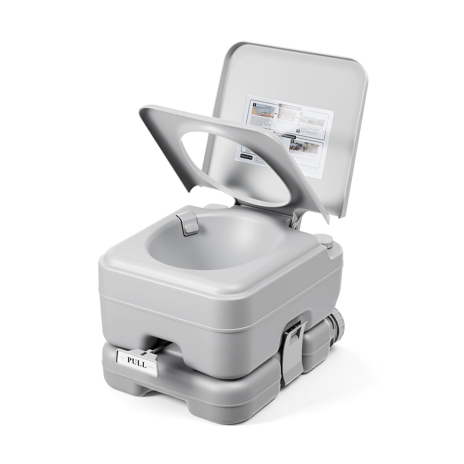 Garvee Portable Pressurized RV Toilet – T Outlet Water, 3.2 Gal Detachable Waste & Flush Tanks, Push-Button Flush Commode for Home, Camping, Boating, Outdoor, Bathroom Storage, Includes Level Gauge, 10L Three-Outlet Pneumatic Model