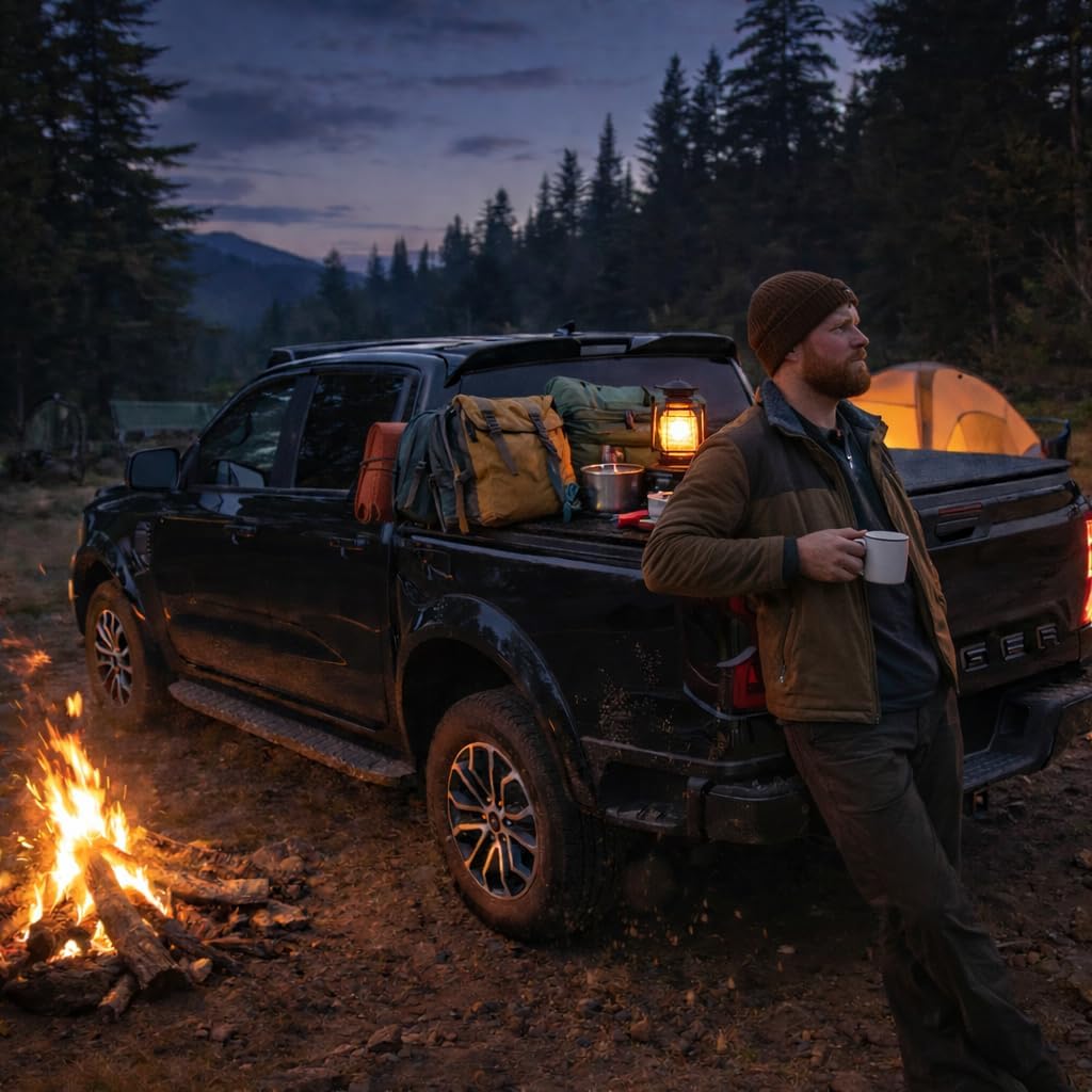 Garvee Hard Folding Tonneau Cover for 2022-2023 Ford F150 4.2ft Bed - Zinc Aluminum Alloy, Tri-Fold Design, Clamp-On Installation, Black, Secure Cargo Protection