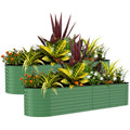 Garvee 2 Pack 8' X 4' X 2' Rust-Resistant Galvanized Raised Garden Beds – Metal Planter Boxes, Durable, Easy Assembly, for Outdoor Vegetables & Flowers – Green, Upgraded with Anti-Cutting Strips