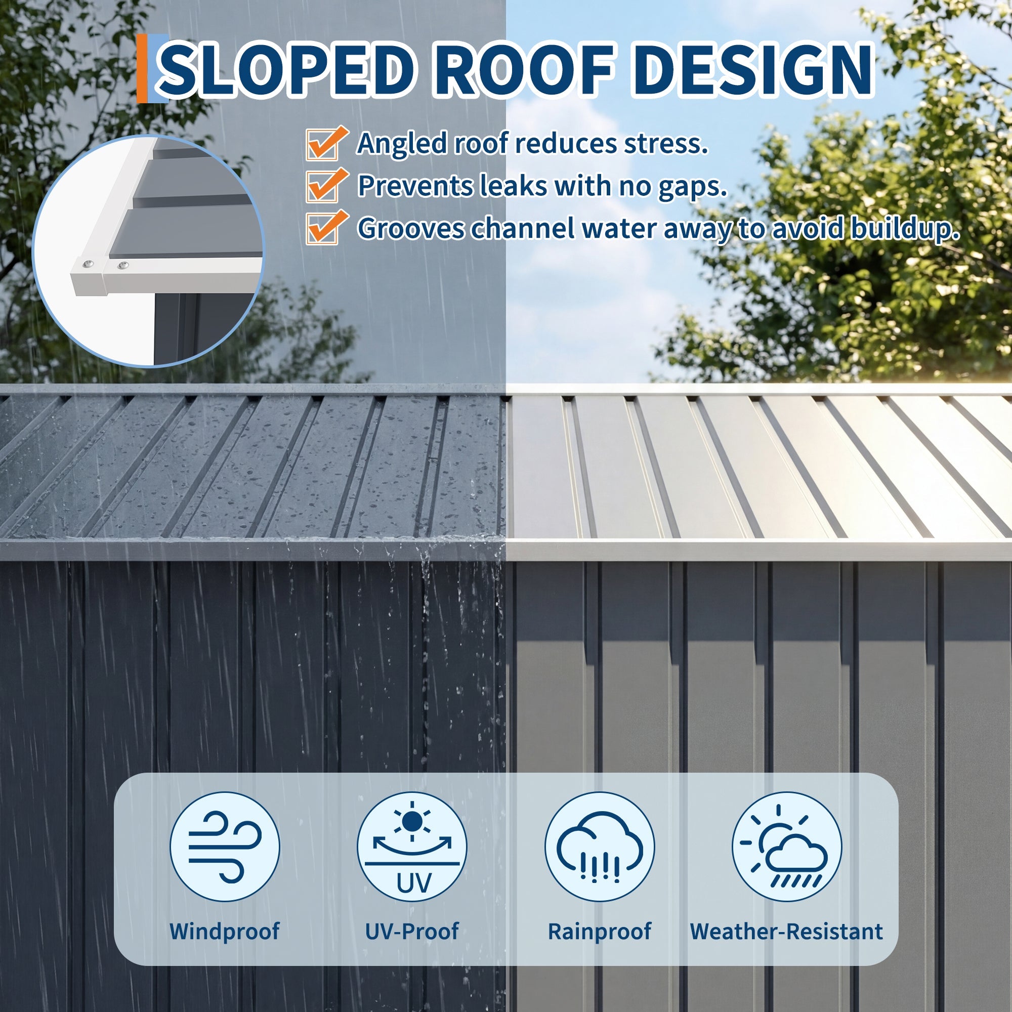 Garvee 5x3 FT Weather-Resistant Outdoor Metal Storage Outdoor Storage Unit – Lockable Doors, Vents & Spacious Backyard Organizer – Garden Tool, Lawn Equipment, Bike & Pool Supplies – Gray Color