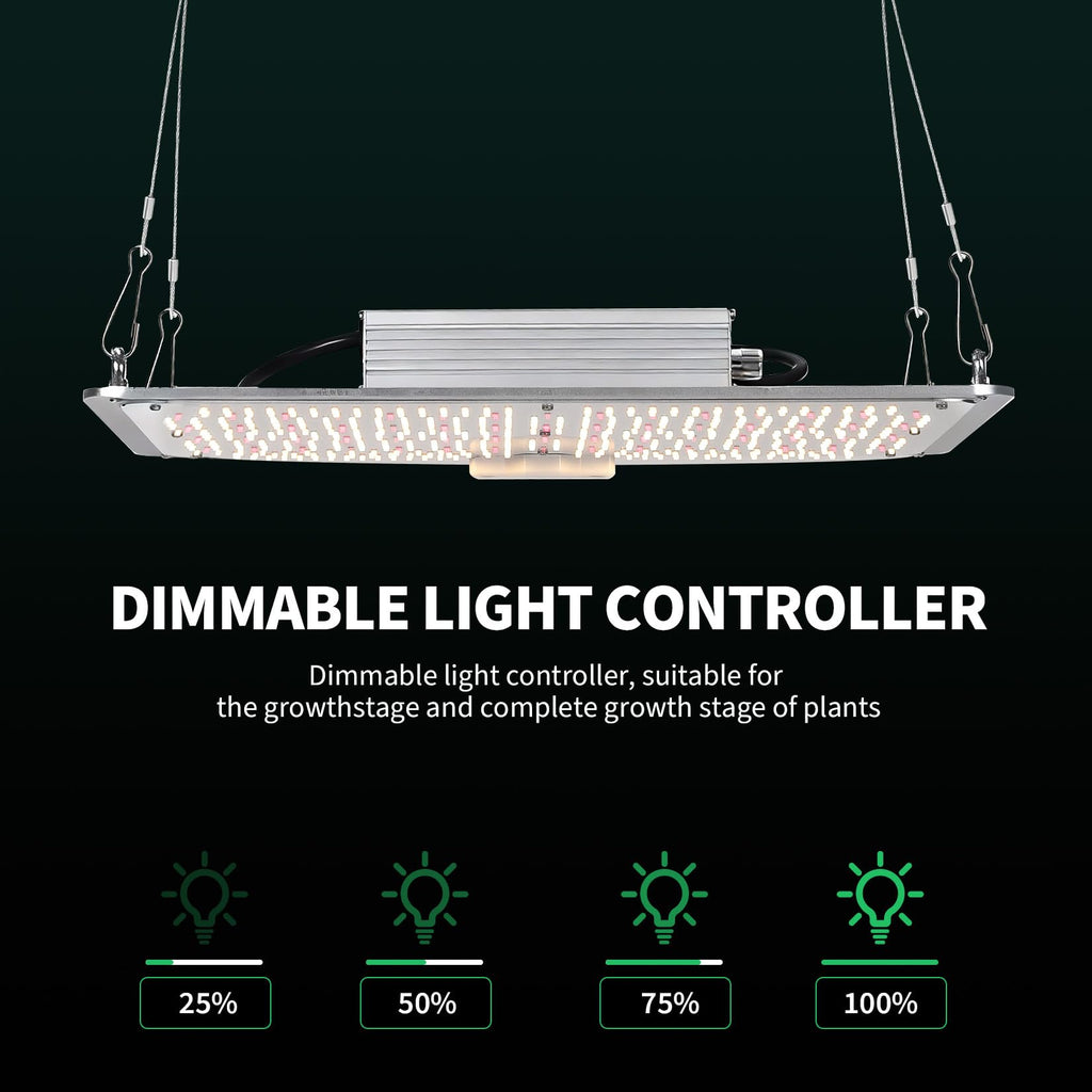 Garvee 150W LED Grow Light Full Spectrum with Red & IR, Dimmable Quantum Board Plant Light for Indoor Plants Seedling, Veg and Bloom, 11.81×15.74in, 120V US Plug