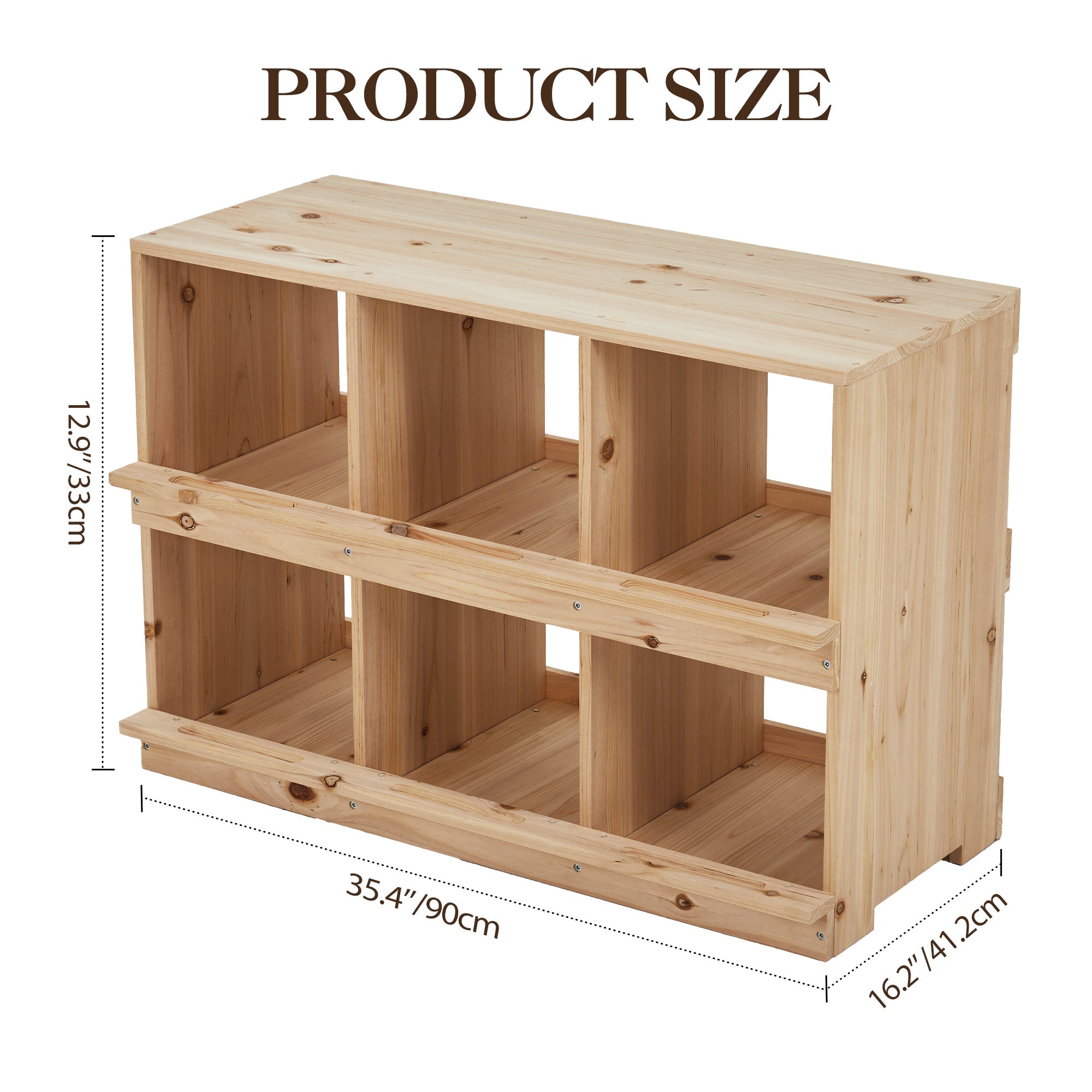 Garvee Double-Tier Wooden Chicken Nesting Box – Wall-Mounted or Floor-Standing, Six Compartments, Roll-Away Egg Collection, Perch, Sun-Resistant for Backyard Poultry Coops and Farms, 6-Compartment Double Layer
