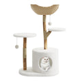 Garvee 46" Modern Cat Tree for Large Cats, Real Solid Wood Branch Luxury Cat Condo with Scratching Post and Cat Bed, Boho Aesthetic Luxury Pet Furniture