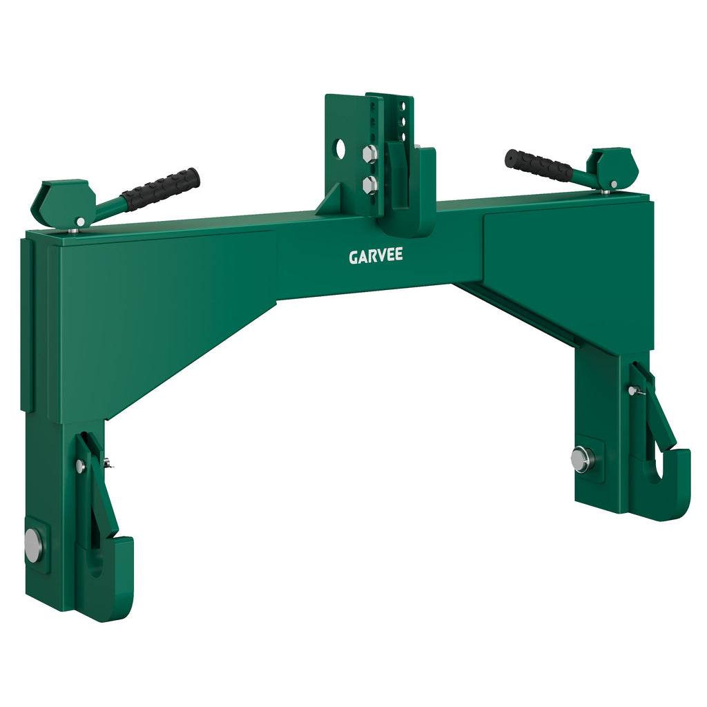 Garvee Heavy Duty 4000lbs 3-Point Quick Hitch for Category 2 Tractors - 5-Level Adjustable Bolt - Compatible with Cat 2 Implements - Agricultural & Engineering Accessory - Green