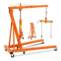 Garvee 2 Ton Hydraulic Engine Hoist with Lever Stabilizer, 4-Position Adjustable Boom, 360° Swivel Casters, High-Strength Steel, Foldable Design for Auto Repair Workshop