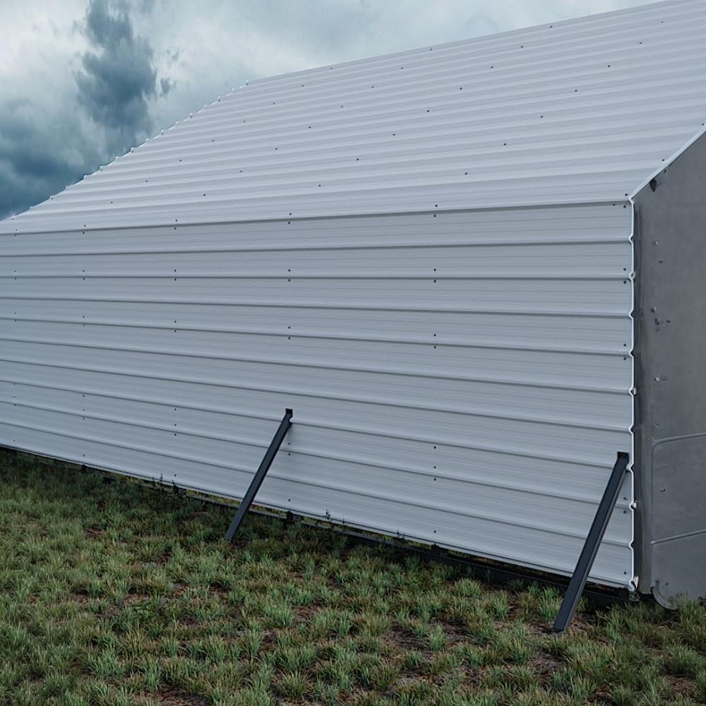 Garvee Galvanized Steel Roof Panel Kit, 16-Piece 27-Gauge Ribbed Sheets in Cream for 20 x 20 FT and 20 x 25 FT Carports, Garages and Patio Awnings