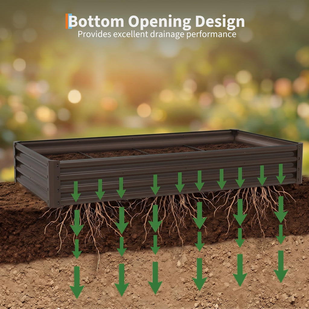 Garvee 2 Pack Tall 6 x 3 Ft Galvanized Steel Raised Garden Bed, Outdoor Above Ground Planter Box for Vegetables and Flowers, Metal Raised Bed for Gardening