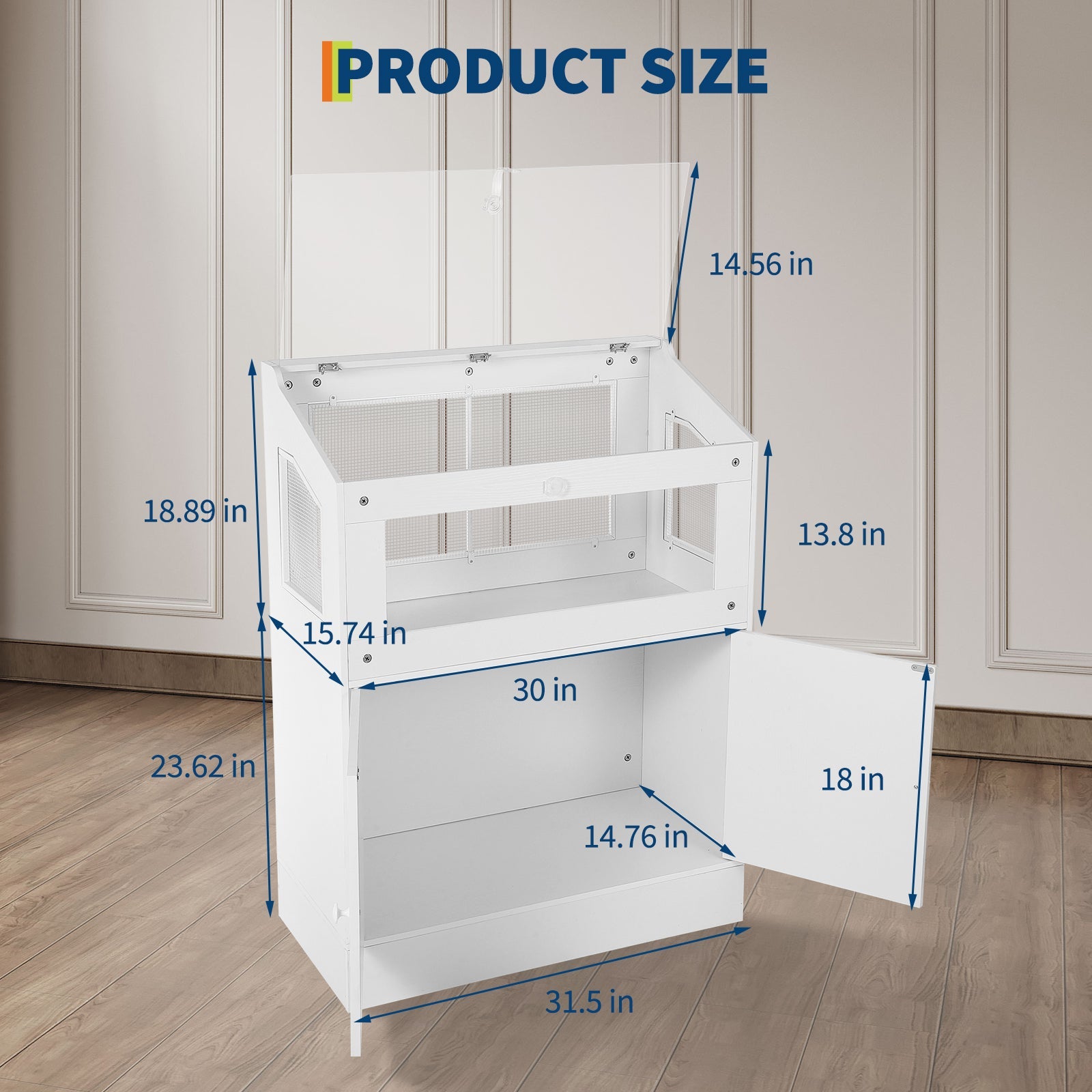 Garvee Hamster Cage, Small Animal Cages with Storage Cabinet, Clear Visual Acrylic Panels and Ventilated Design, Guinea Pig Cage for Small Animals, Gerbils, Rats, Hedgehogs