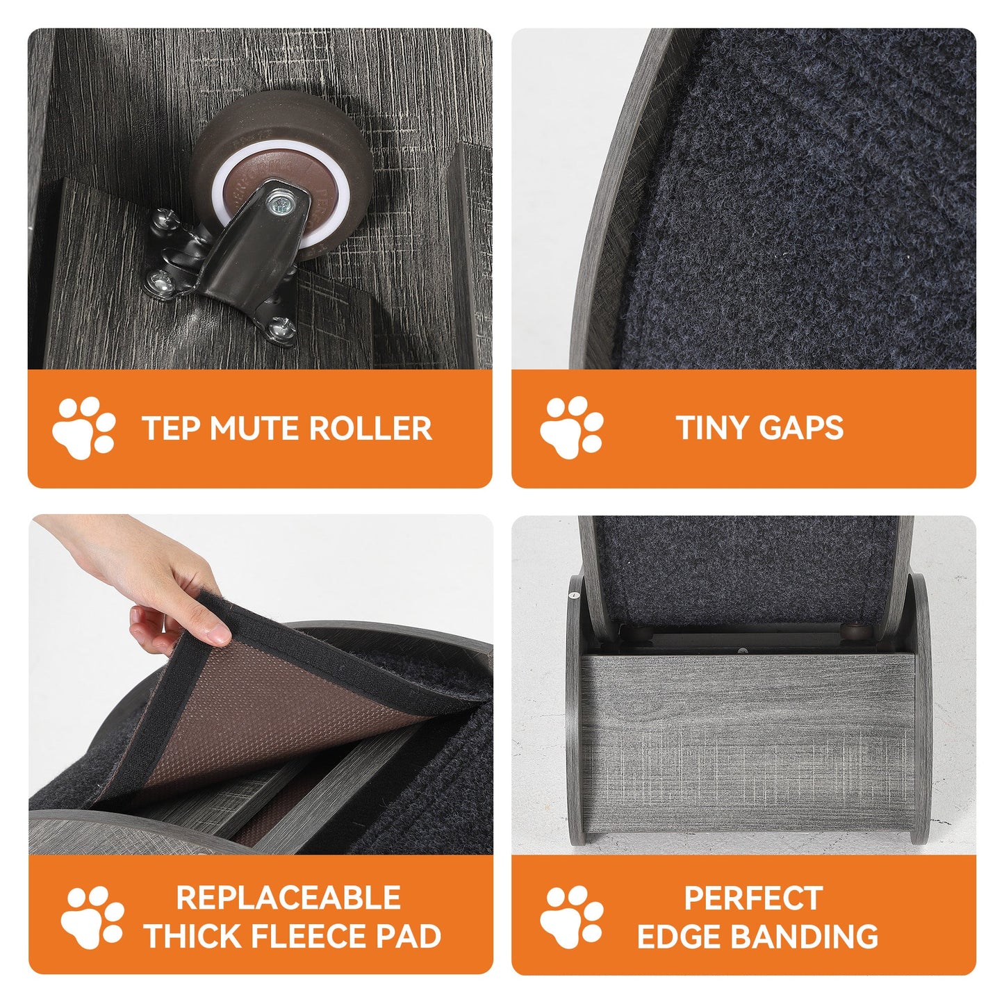 Garvee Cat Wheel Exerciser for Indoor Cats, 41'' Large 3-in-1 Cat Treadmill with Scratching Board and Play Balls, Quiet Cats Running Wheel for Kitty Fitness Grey
