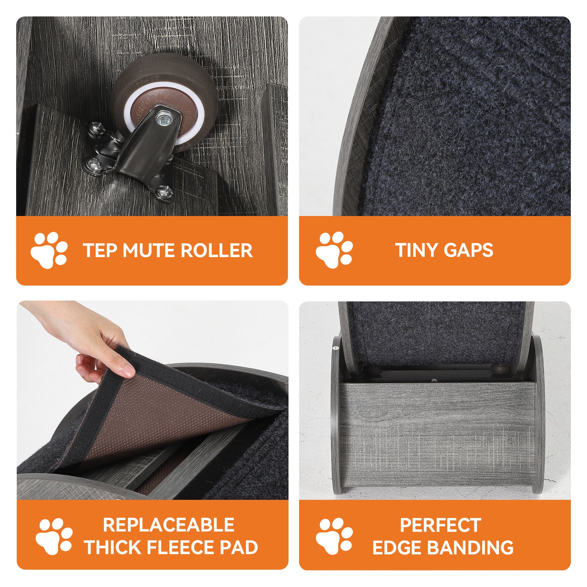 Garvee Cat Wheel Exerciser for Indoor Cats, 45'' Large 3-in-1 Cat Treadmill with Scratching Board and Play Balls, Quiet Cats Running Wheel for Kitty Fitness Grey