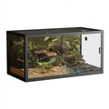 Garvee 120 Gallon Reptile Terrarium 48"x24"x24", Large Bearded Dragon Tank with Sliding Glass Doors, Heavy-Duty Screen Top Ventilation, Anti-Escape Enclosure for Lizards & Snakes, Black