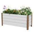 Garvee 39" Aluminum Raised Garden Bed, 18" Deep Rustproof Planter Box with Drainage Holes & Rounded Edges for Patio, Balcony & Garden, Beige