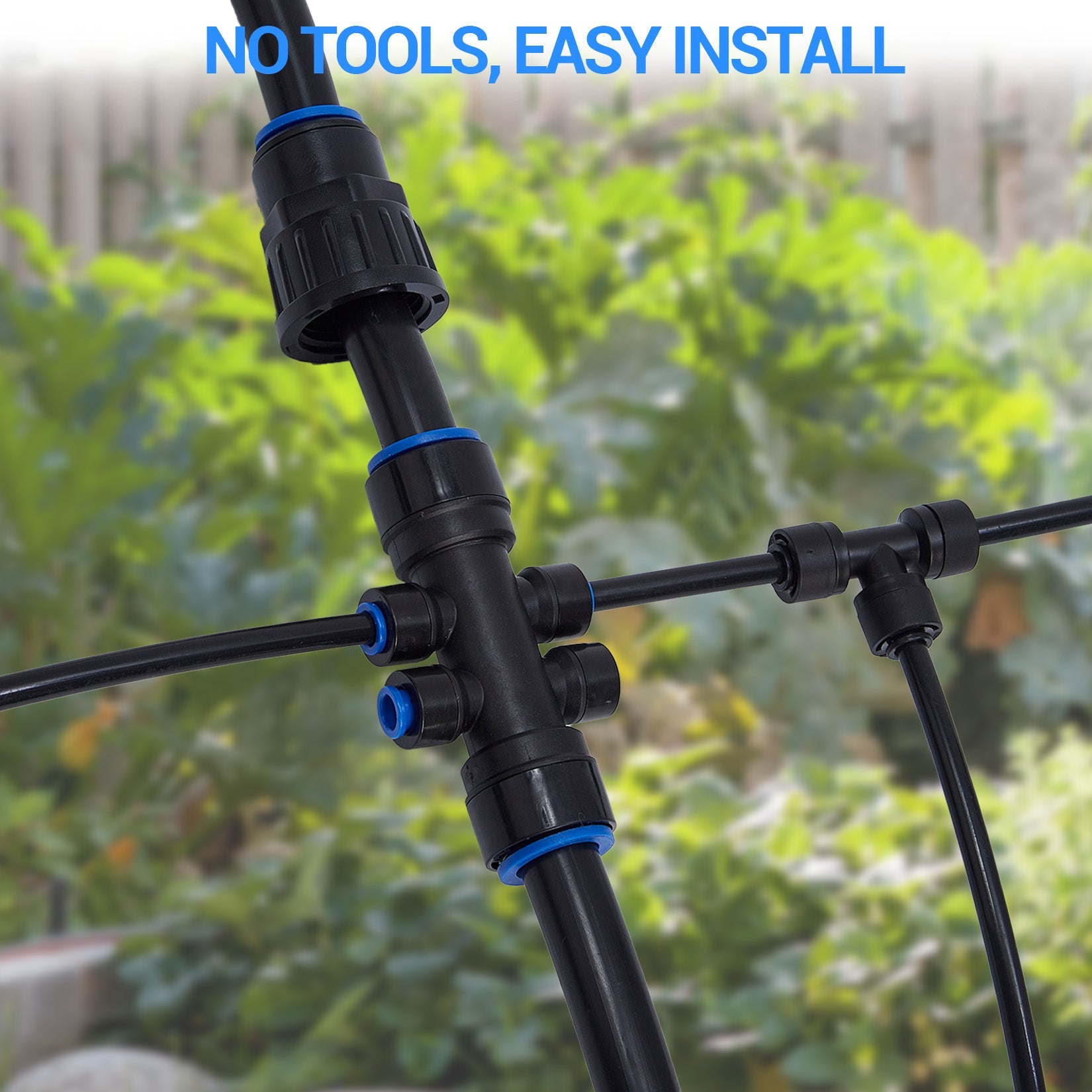 Garvee Automatic Drip Irrigation System Kit - 1/2" & 1/4" Tubing (33ft/200ft) - Adjustable POM Nozzles - Easy DIY Watering for Garden, Lawn, Greenhouse, Potted Plants - Black