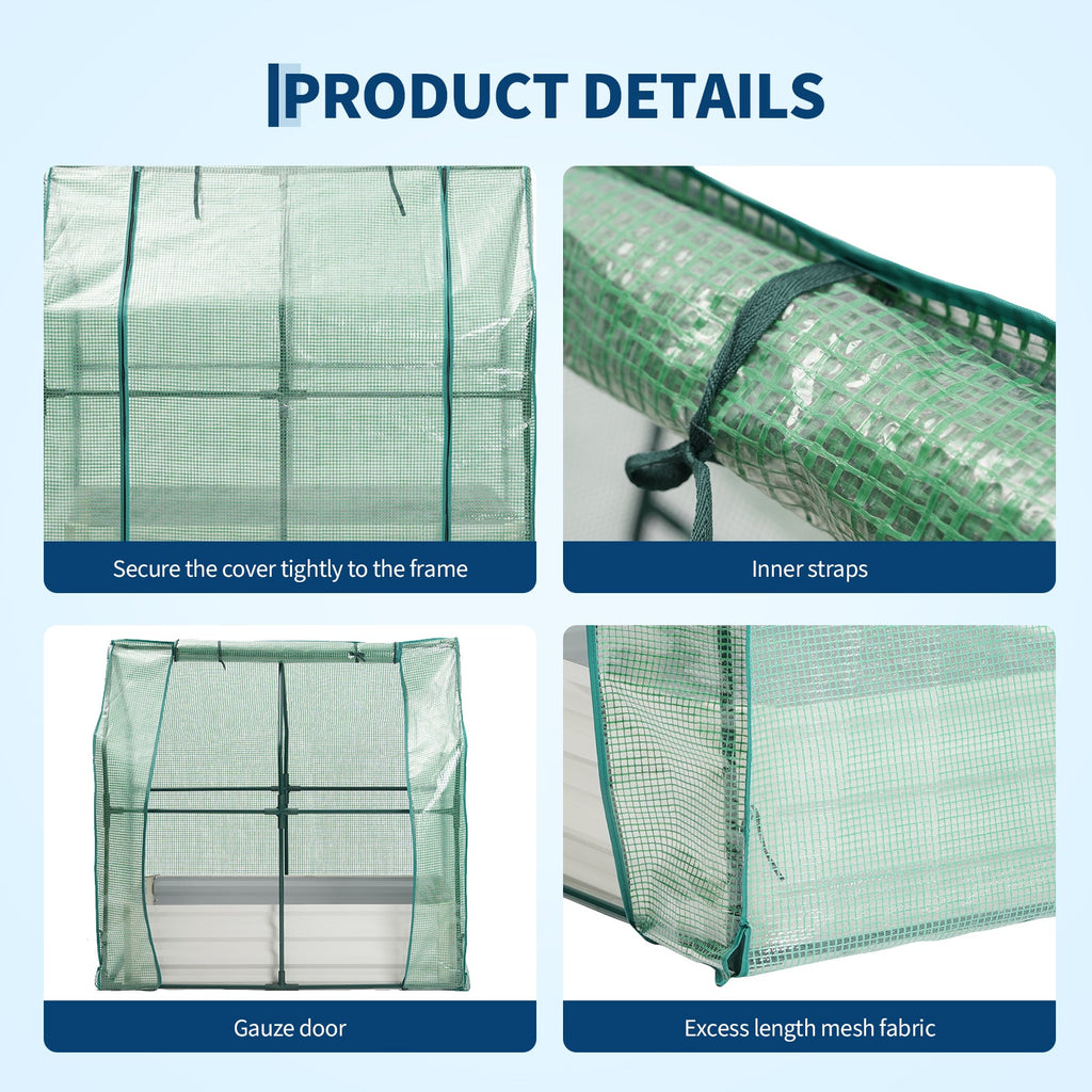 Garvee Raised Garden Bed Kit 4×2×1 ft, 0.6mm Galvanized Metal Planter with Self-Watering Drip Irrigation & Insect Mesh Cover for Vegetables