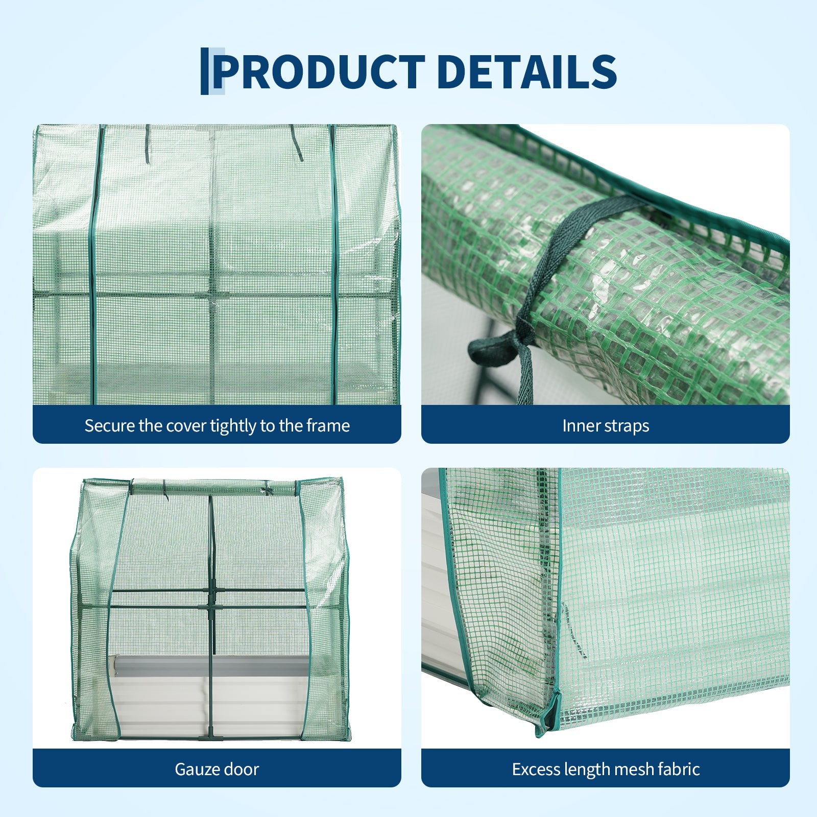 Garvee Raised Garden Bed Kit 4×2×1 ft, 0.6mm Galvanized Metal Planter with Self-Watering Drip Irrigation & Insect Mesh Cover for Vegetables