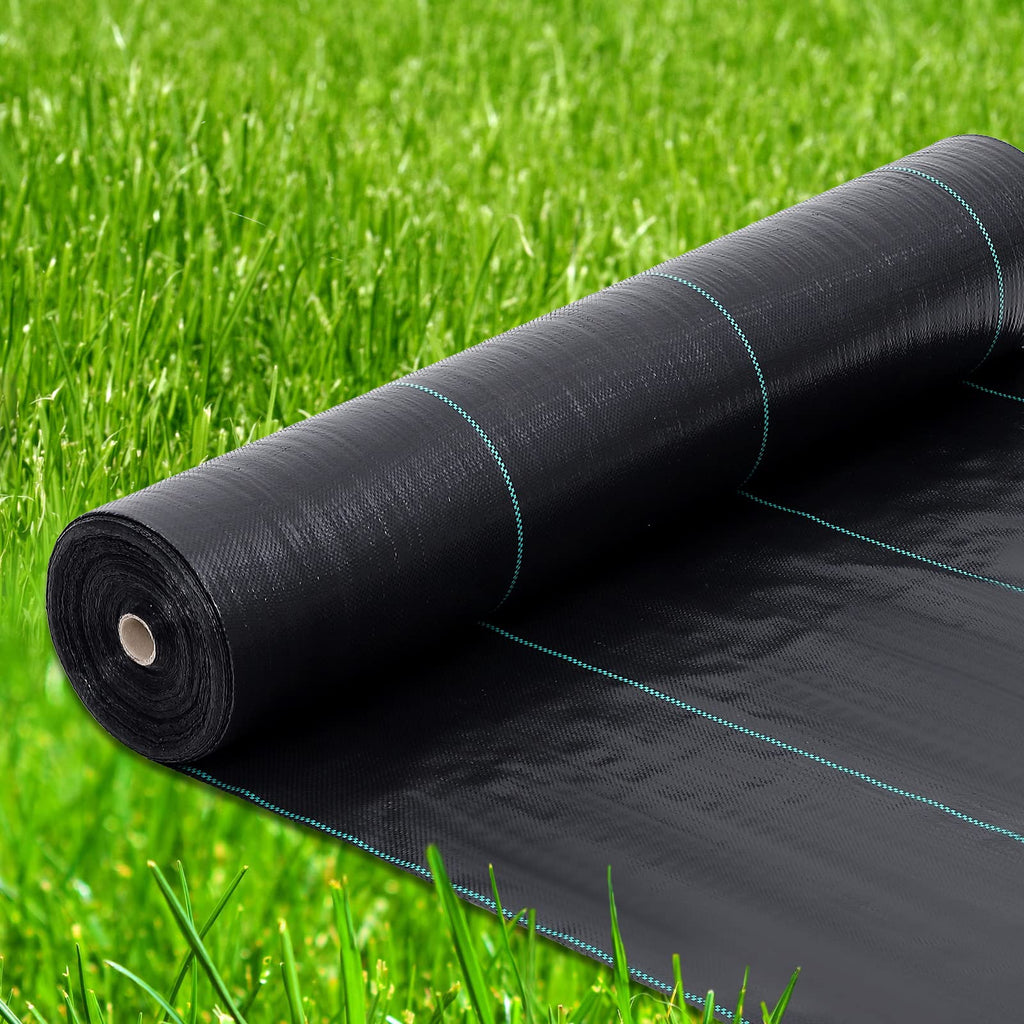Garvee Weed Barrier Landscape Fabric 6.5×300 ft, 3.0 oz Woven PP Ground Cover, 1950 sq ft Weed Block for Garden Beds Paths