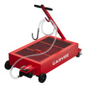 Garvee 20 Gallon Low-Profile Oil Pan with 12V Pump & 8 GPM Flow, Carbon Steel, Lockable Casters, 6.5-Foot Hose, for Cars & ATVs, Red