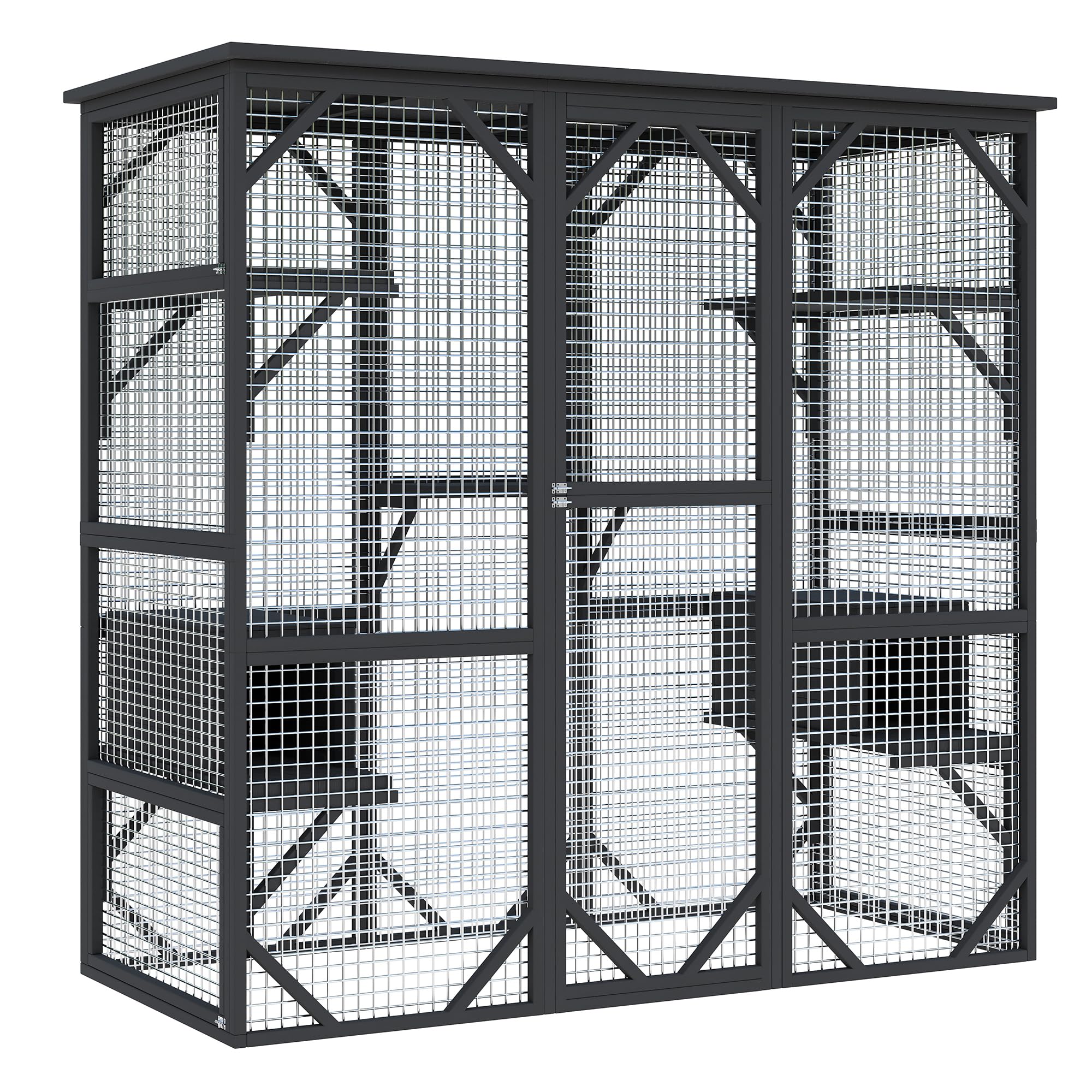 Garvee Catio Outdoor Window Cat Enclosure, Walk-in Cat Cage, Catio Outdoor Enclosure Extra Large, Black