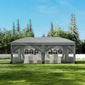 Garvee Gray 10' x 20' Pop Up Canopy Tent, Heavy Duty Waterproof Event Shelter with 6 Sidewalls, UPF 50+ Oxford Fabric, Adjustable Height & Wheeled Bag