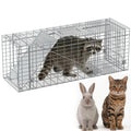 Garvee Heavy Duty Live Animal Trap Cage – Collapsible Steel, Sensitive Trigger – Humane for Raccoons, Feral Cats, Skunks, Rabbits & Small Foxes – Easy Carry Handle – 32x10x12 in / 81.3x25.4x30.5 cm