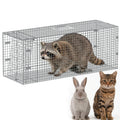 Garvee Large Humane Live Animal Trap Cage – Collapsible Steel, Sensitive Trigger – For Raccoons, Stray Cats, Skunks, Squirrels & Similar Pests – Carry Handle – 42x16x18 in / 117x41x46 cm