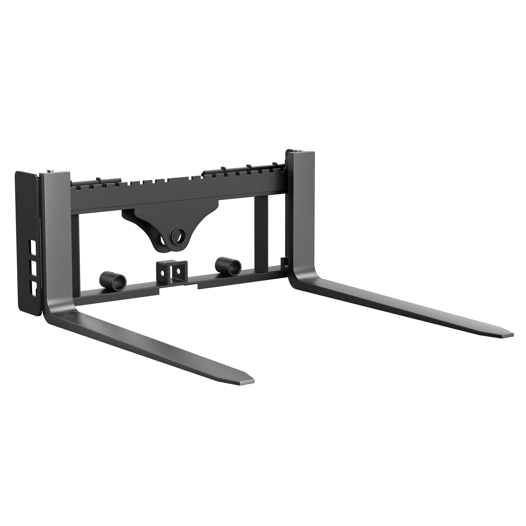 Garvee 4000 lbs Heavy Duty Skid Steer Pallet Fork Attachment - 48" Adjustable Blades, 2" Receiver Hitch & Hay Spear Sleeves - 45.5" Quick Attach Frame Compatible with Kubota & Tractor Loaders