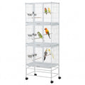 Garvee Heavy Duty Large Bird Cage - 74 Inch Stackable Aviary with 3 Dividable Compartments, Removable Trays, Spacious Flight Enclosure for Parakeets, Cockatiels, Conures, Finches, Easy Clean - White