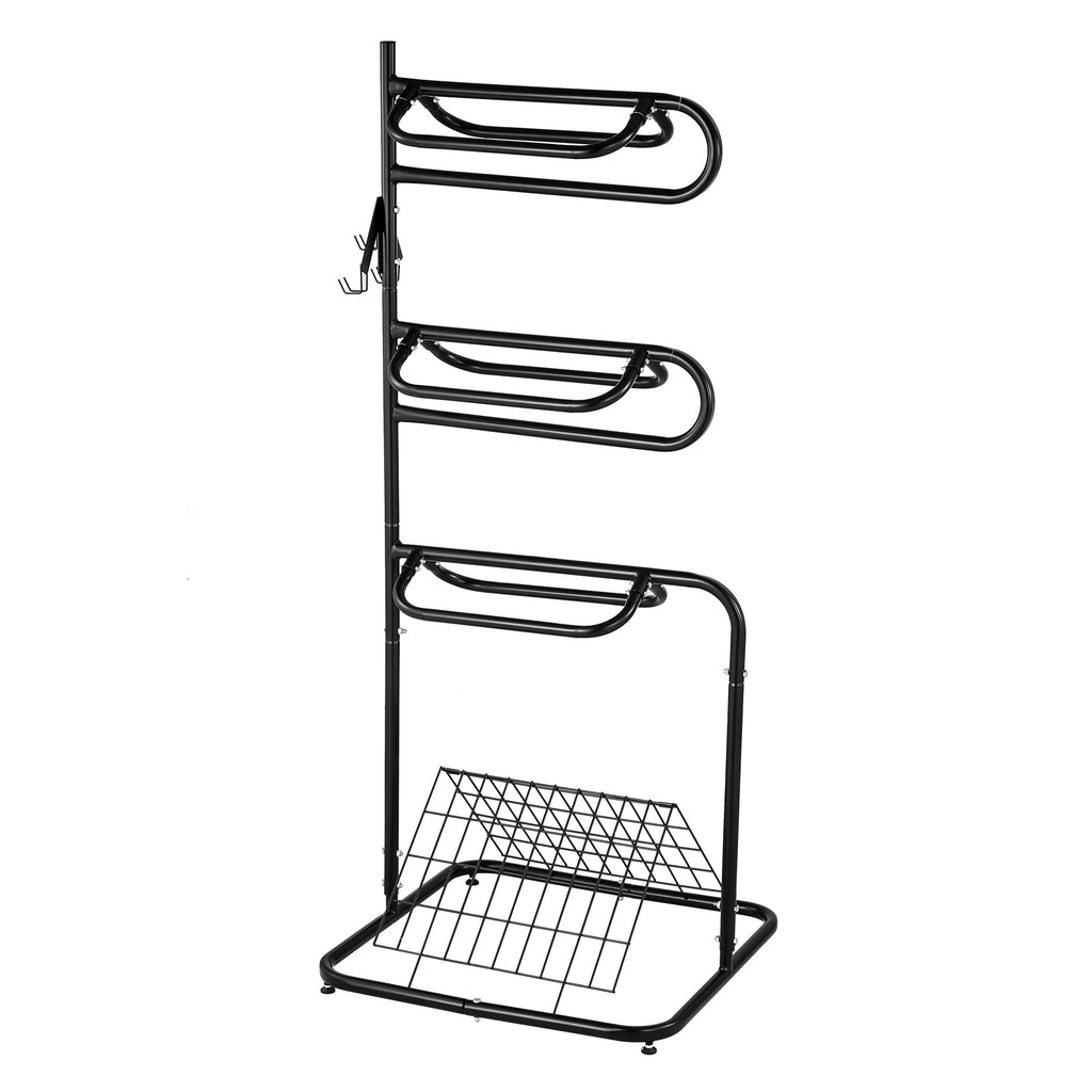 Garvee Heavy Duty 3-Tier Saddle Rack Stand with Removable & Rotating Tiers - Freestanding English & Western Saddle Blanket Holder for Tack Room Organization, 30x29x70 in