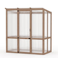 Garvee 4x6FT Wooden Greenhouse with Cedar Frame, Outdoor Wood Greenhouses with Roof Vent, Wood and Polycarbonate Walk-in Greenhouse