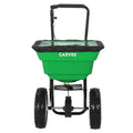 Garvee 80 lb Push Broadcast Spreader, Walk-Behind Lawn & Garden Spreader with 29 L Hopper, 0–12 ft Coverage, 13" All-Terrain Wheels & 20-Level Flow Control for Seed, Fertilizer, Salt & Ice Melt, Green/Black