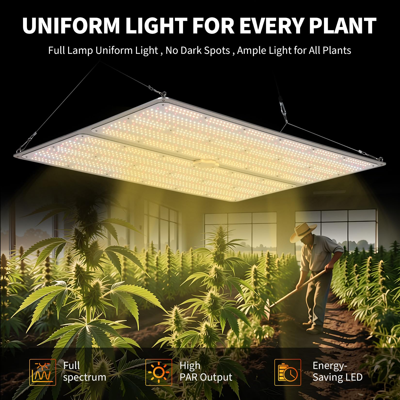 Garvee 600W LED Grow Light Full Spectrum with Red & IR, Dimmable Quantum Board Plant Light for Indoor Plants Seedling, Veg and Bloom, 11.81×35.43in, 120V US Plug
