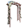 Garvee 85-Inch Wooden Garden Arbor Trellis, Fir Wood Arched Pergola for Climbing Plants, Wedding, Patio, Lawn & Backyard, Teak, Arched Top