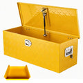 Garvee 30"x15"x15" Aluminum Truck Bed Tool Box, Weatherproof Storage Chest with Lock & Keys, Side Handles, Gas Strut Lid, Large-Capacity Heavy-Duty Organizer for Pickup, Trailer, and RV, Yellow